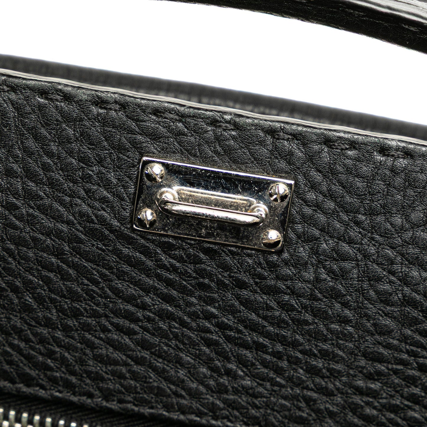 Black Fendi Large Leather Selleria Peekaboo Iconic Fit Bag