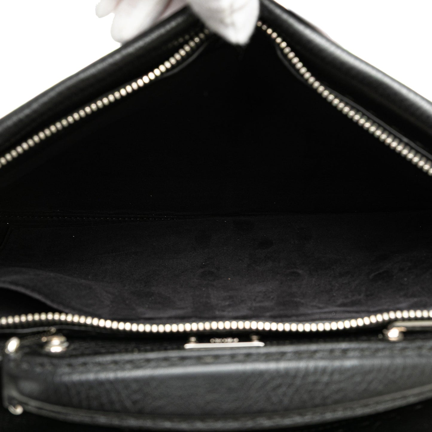 Black Fendi Large Leather Selleria Peekaboo Iconic Fit Bag