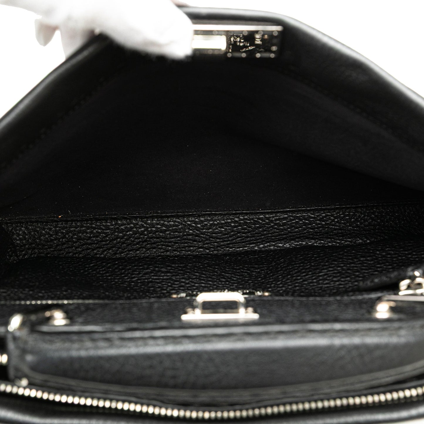 Black Fendi Large Leather Selleria Peekaboo Iconic Fit Bag
