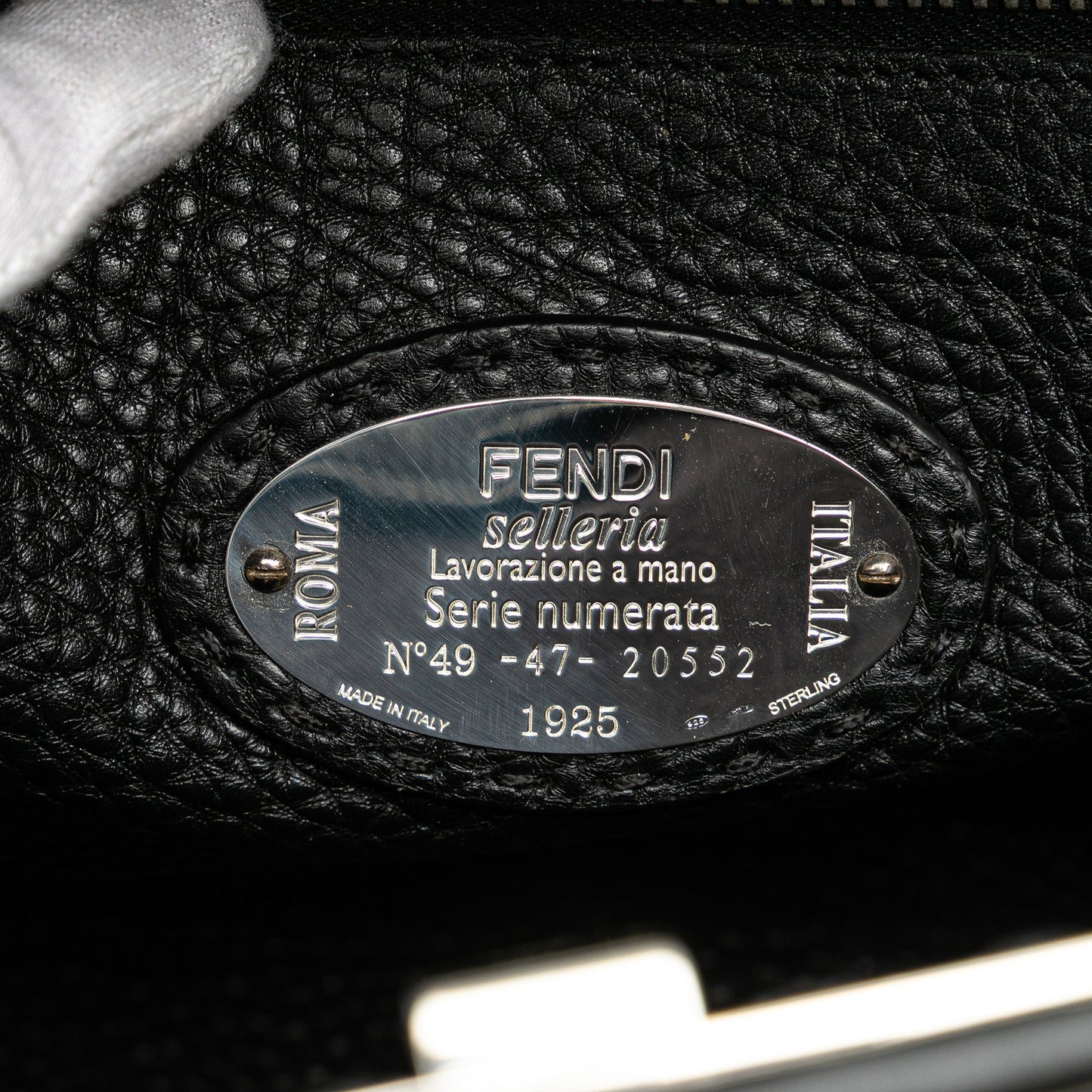 Black Fendi Large Leather Selleria Peekaboo Iconic Fit Bag