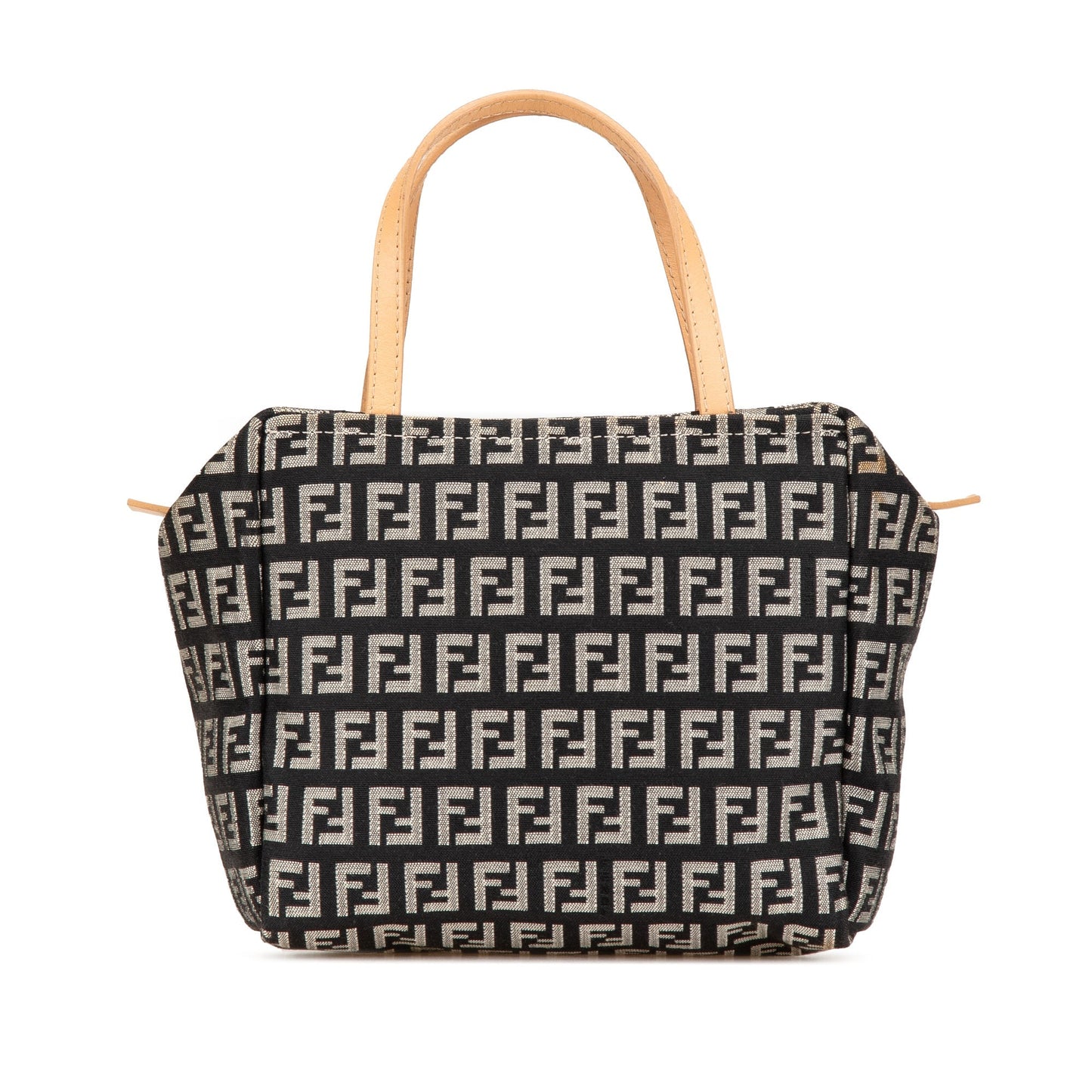 Black Fendi Mini Zucchino Canvas Handbag