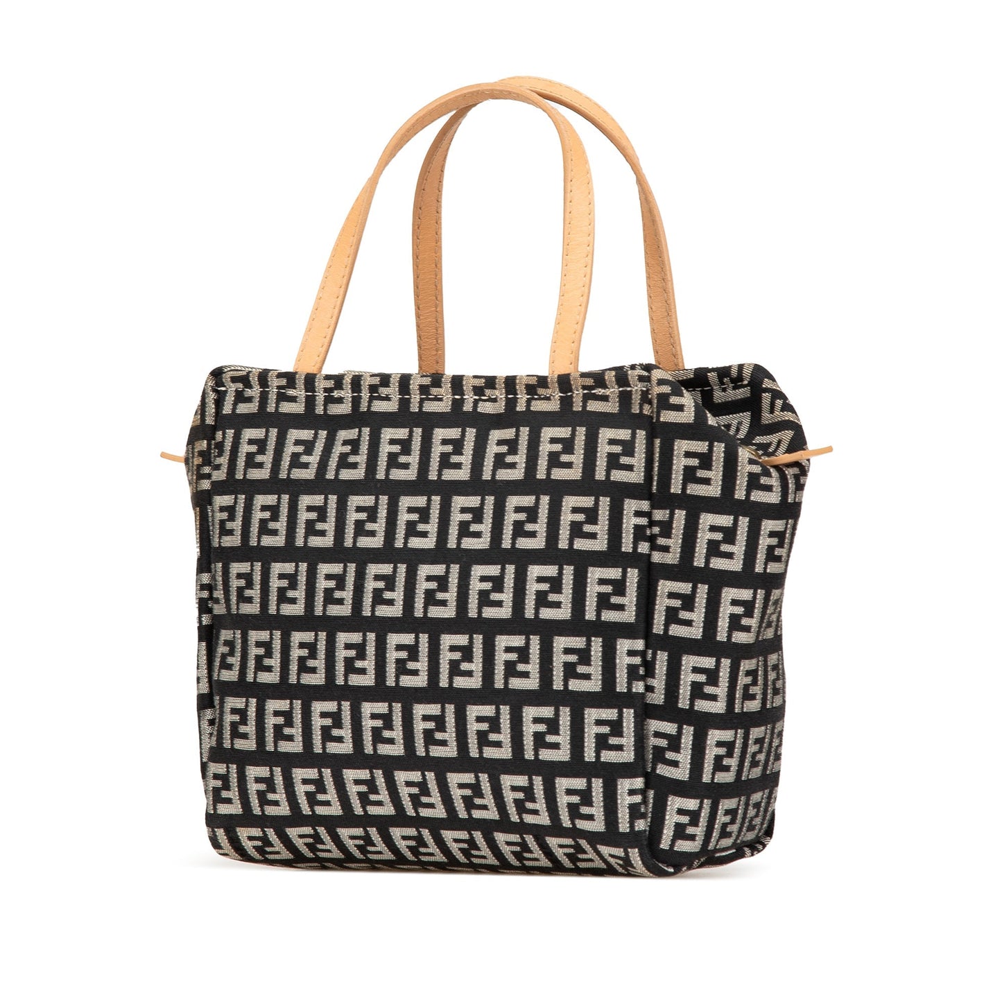 Black Fendi Mini Zucchino Canvas Handbag