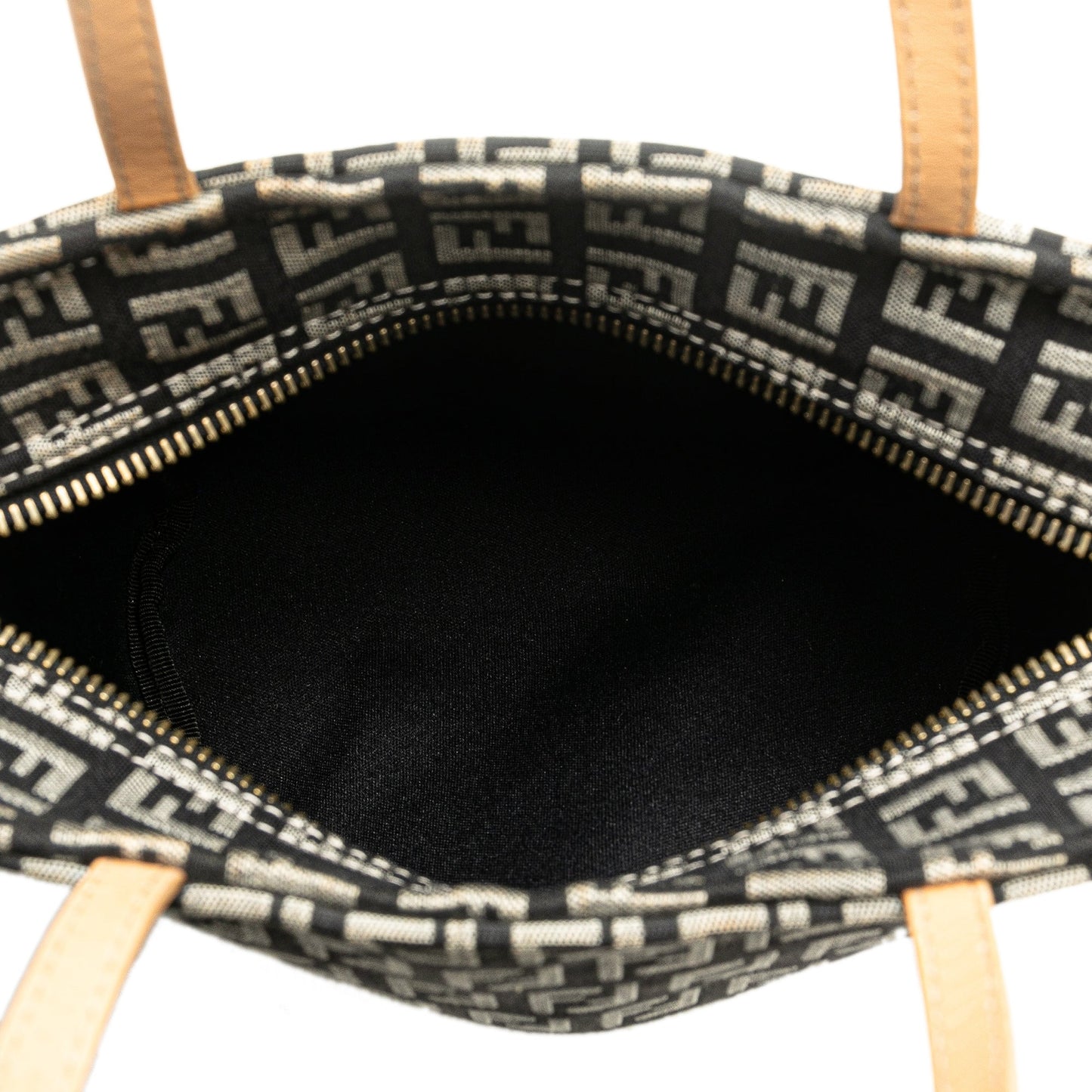 Black Fendi Mini Zucchino Canvas Handbag