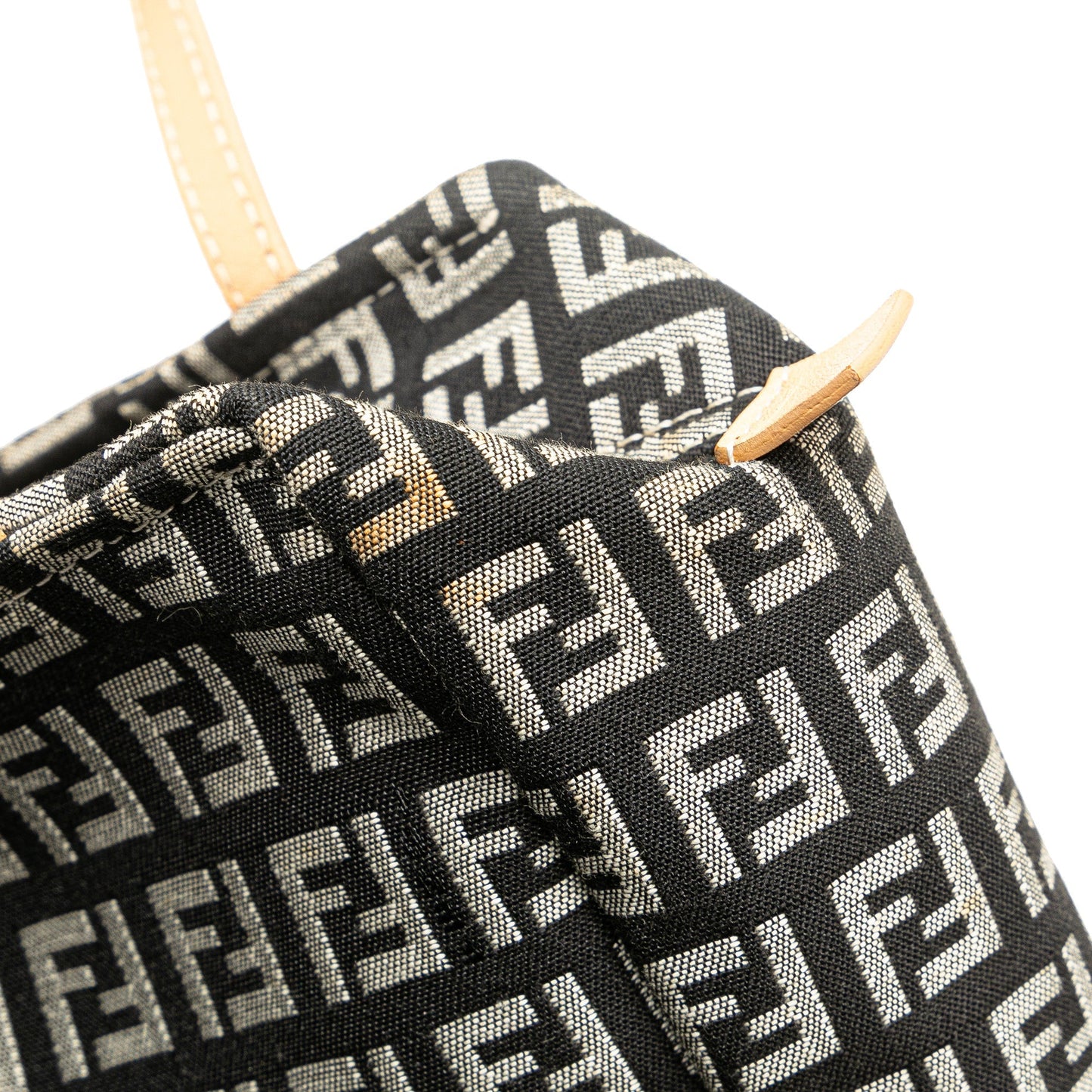 Black Fendi Mini Zucchino Canvas Handbag