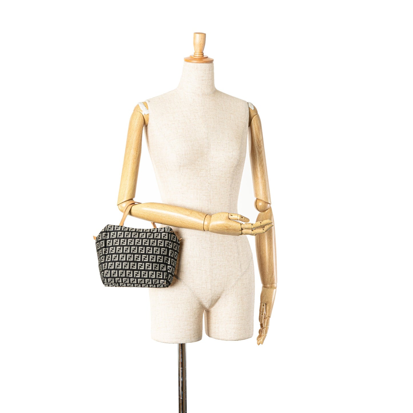 Black Fendi Mini Zucchino Canvas Handbag