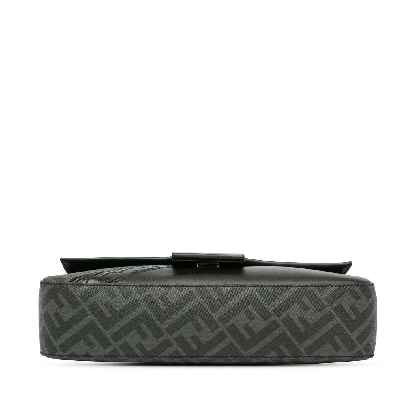 Black Fendi Zucca Coated Canvas And Calfskin Baguette Satchel
