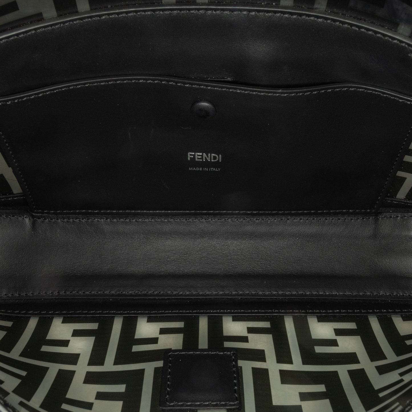 Black Fendi Medium Zucca PVC Baguette Satchel