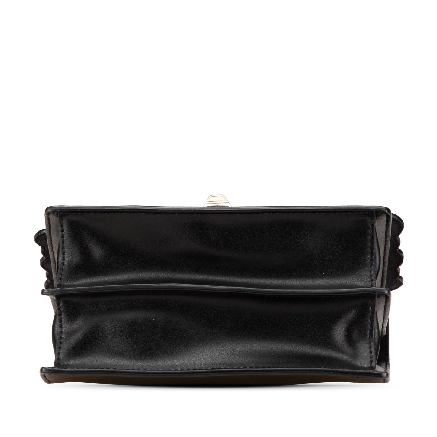 Black Fendi Small Scalloped Studded Leather Kan I Crossbody
