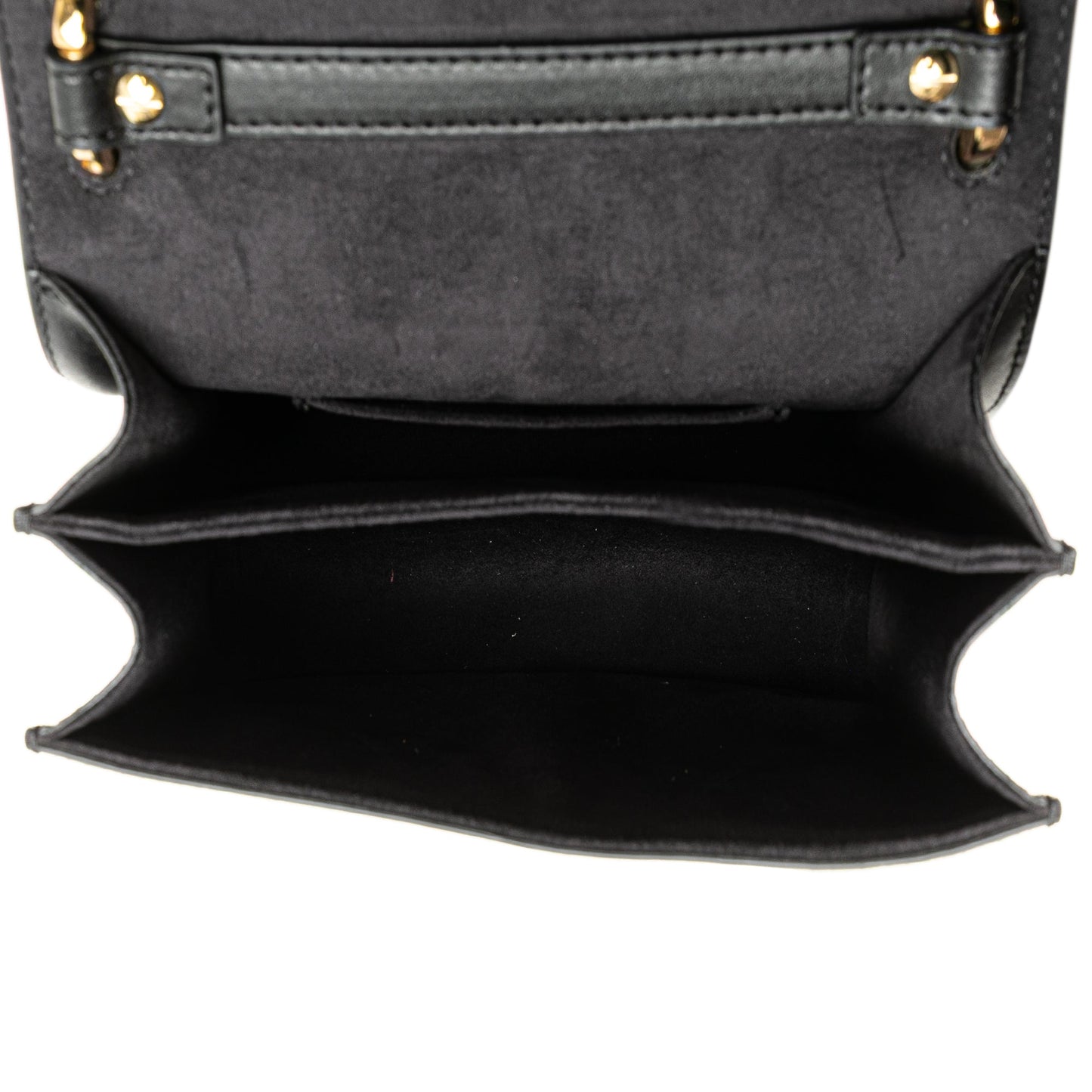 Black Fendi Small Scalloped Studded Leather Kan I Crossbody