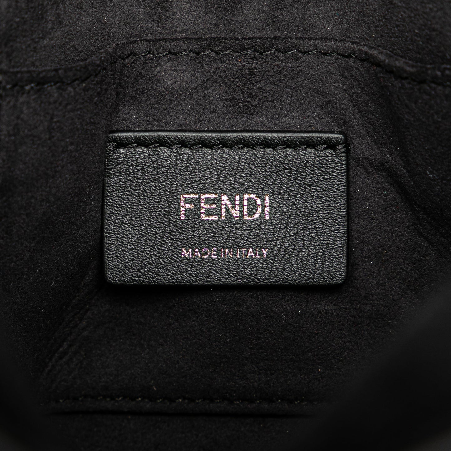 Black Fendi Small Scalloped Studded Leather Kan I Crossbody