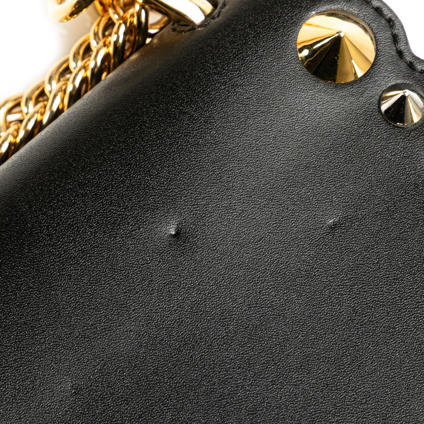 Black Fendi Small Scalloped Studded Leather Kan I Crossbody