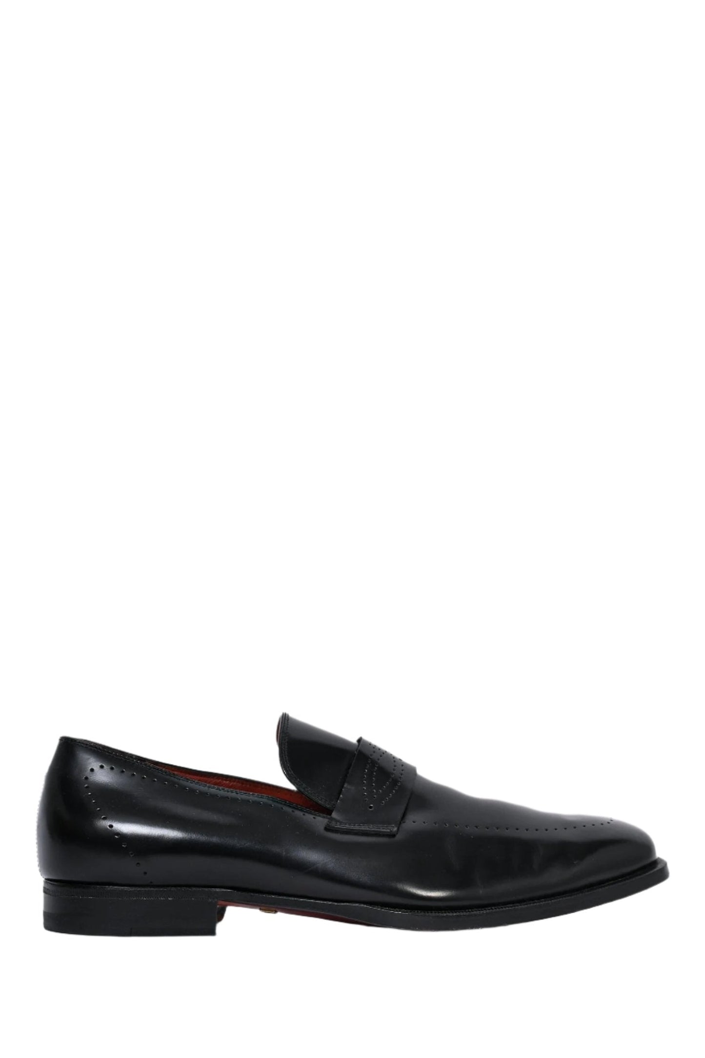 Gucci Black Perforated Leather Dress Shoes Size 43 Mens