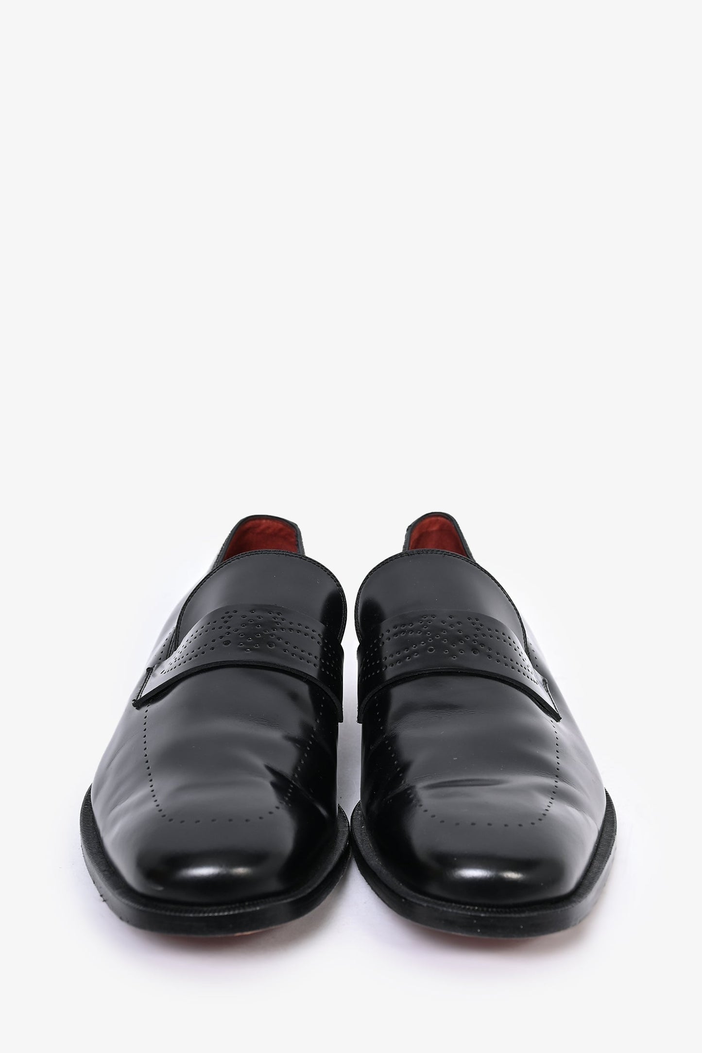 Gucci Black Perforated Leather Dress Shoes Size 43 Mens