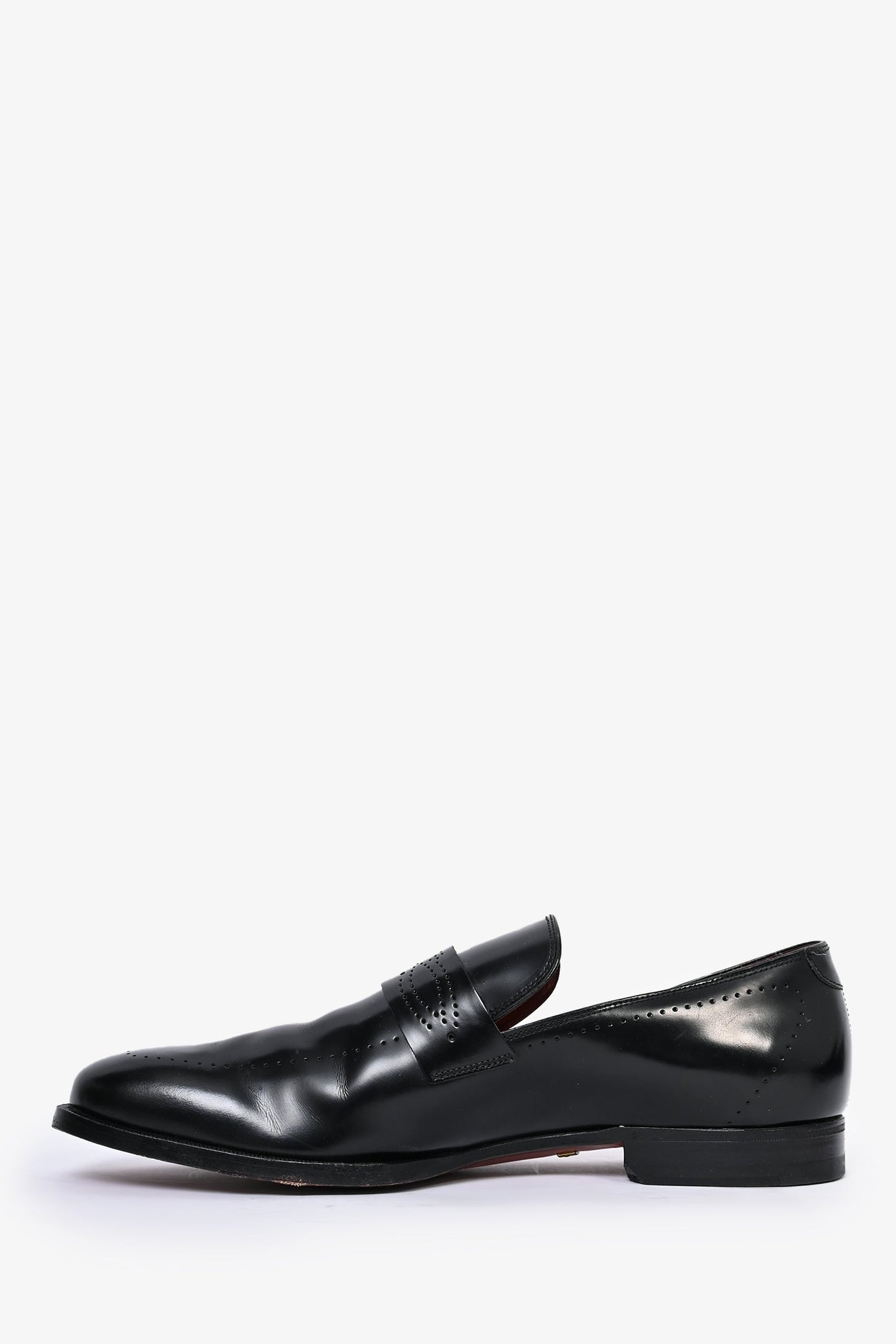Gucci Black Perforated Leather Dress Shoes Size 43 Mens