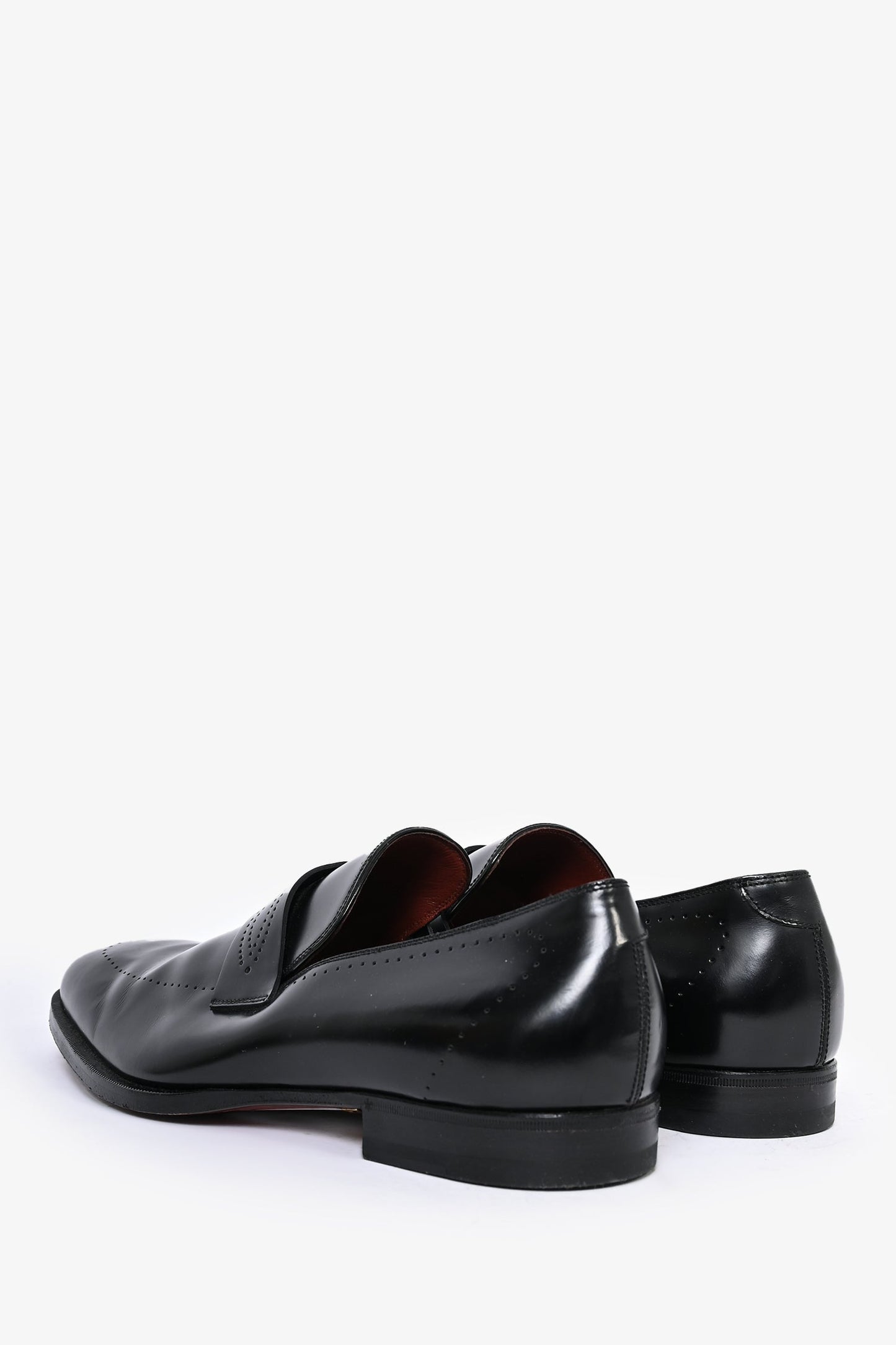 Gucci Black Perforated Leather Dress Shoes Size 43 Mens