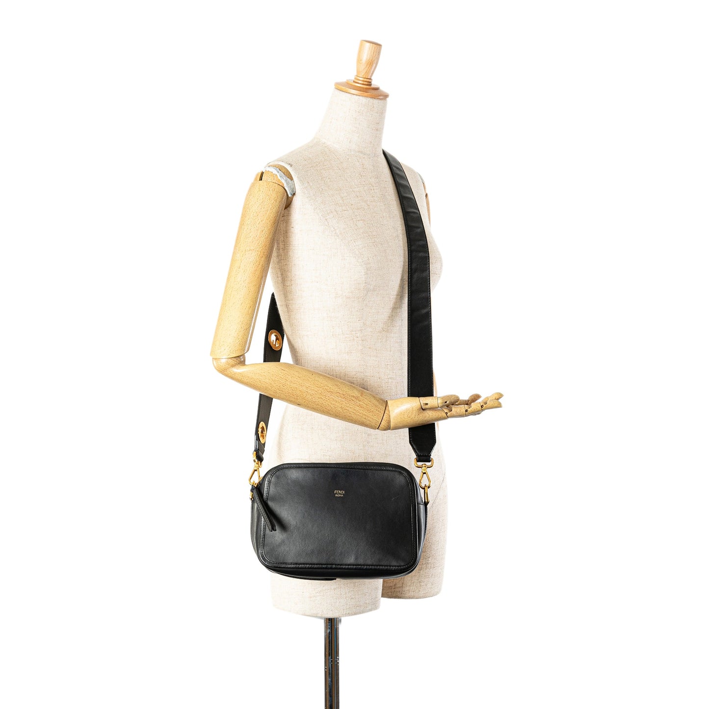 Black Fendi Calfskin F is Fendi Camera Bag
