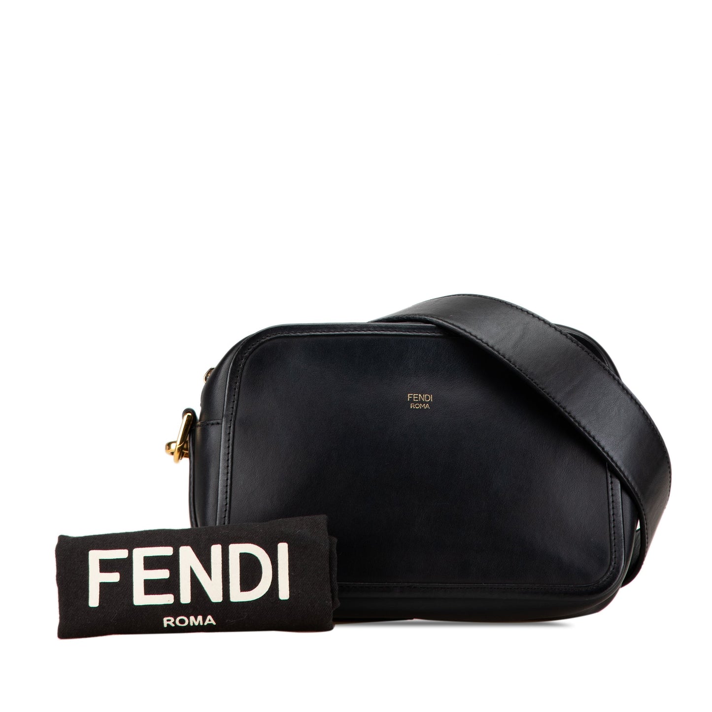 Black Fendi Calfskin F is Fendi Camera Bag