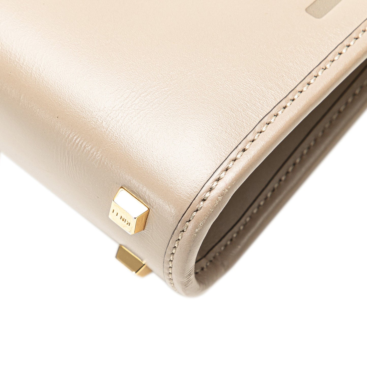 Beige Fendi Mini Leather Sunshine Shopper Tote Satchel
