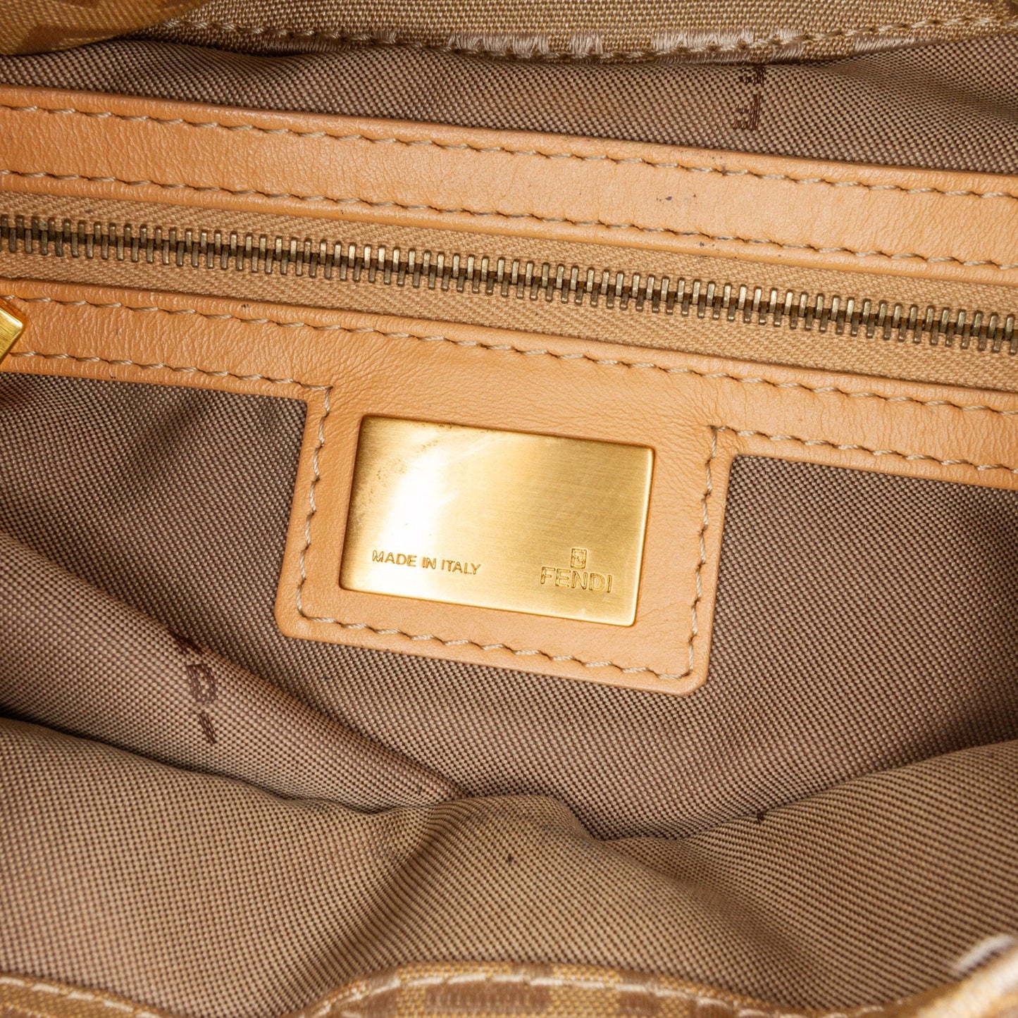 Beige Fendi Zucchino Canvas Hobo