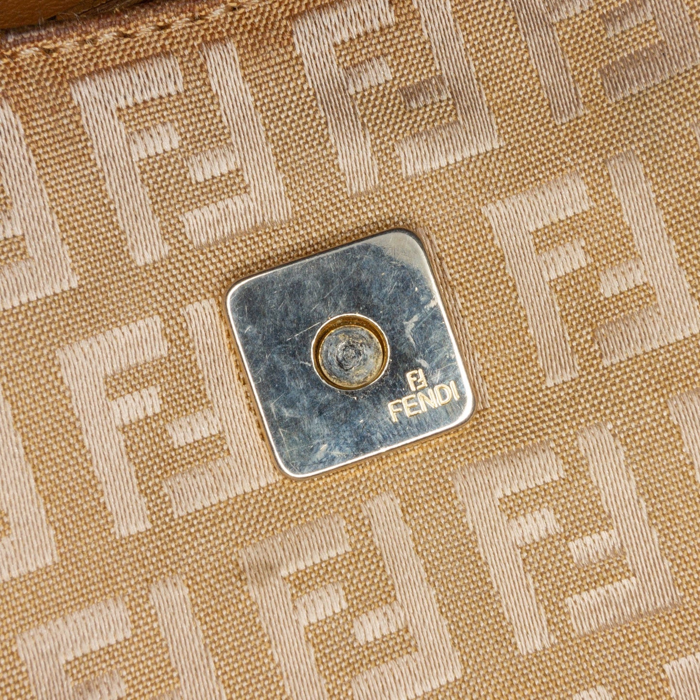 Beige Fendi Zucchino Canvas Hobo
