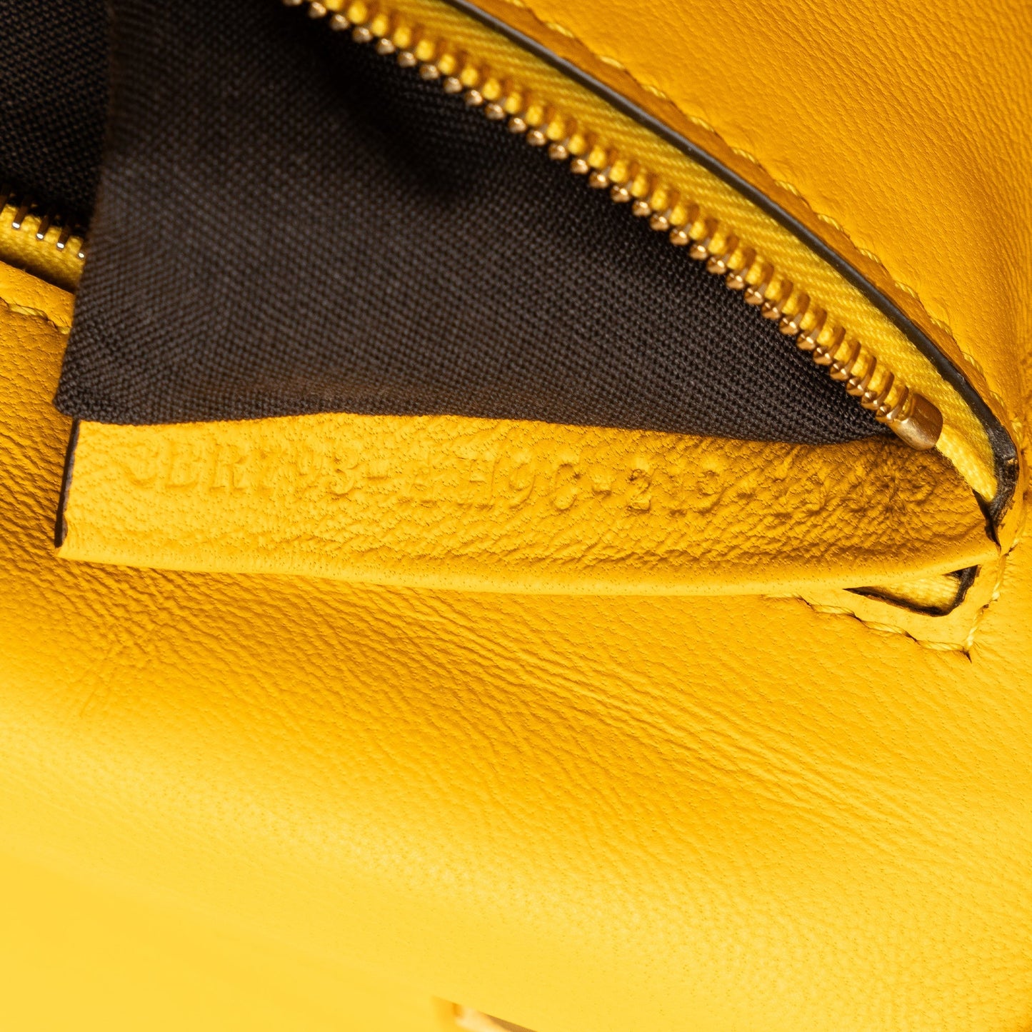 Yellow Fendi Zucca Embossed Chain Midi Baguette Shoulder Bag