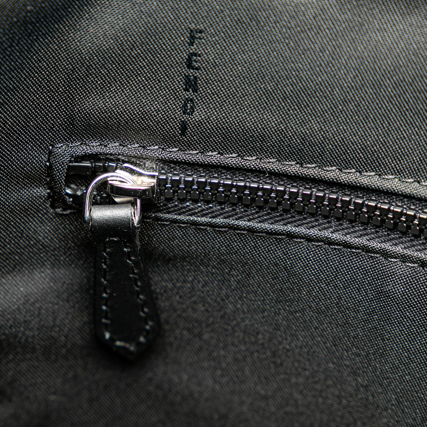 Black Fendi Canvas Logo Patch Tote