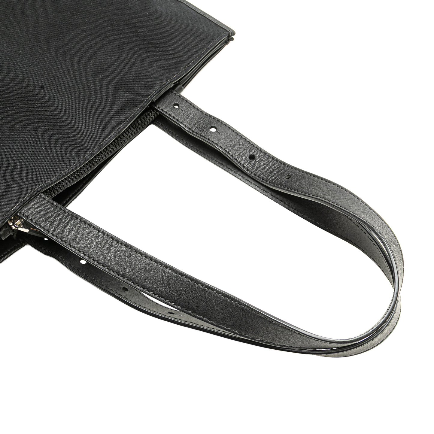Black Fendi Canvas Logo Patch Tote