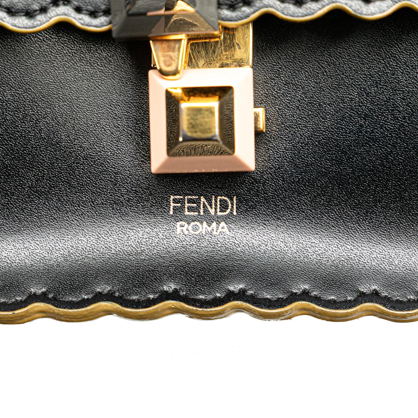 Black Fendi Small Leather Kan I Crossbody