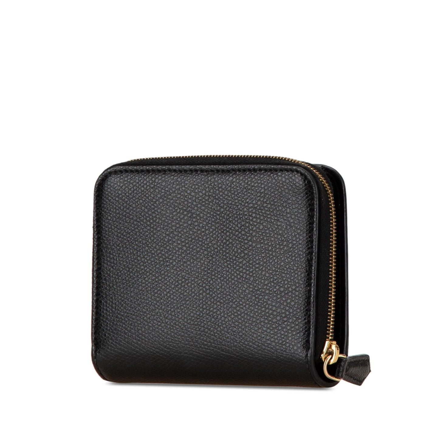 Black Fendi F Is Fendi Leather Zip Around Bifold Compact Wallet