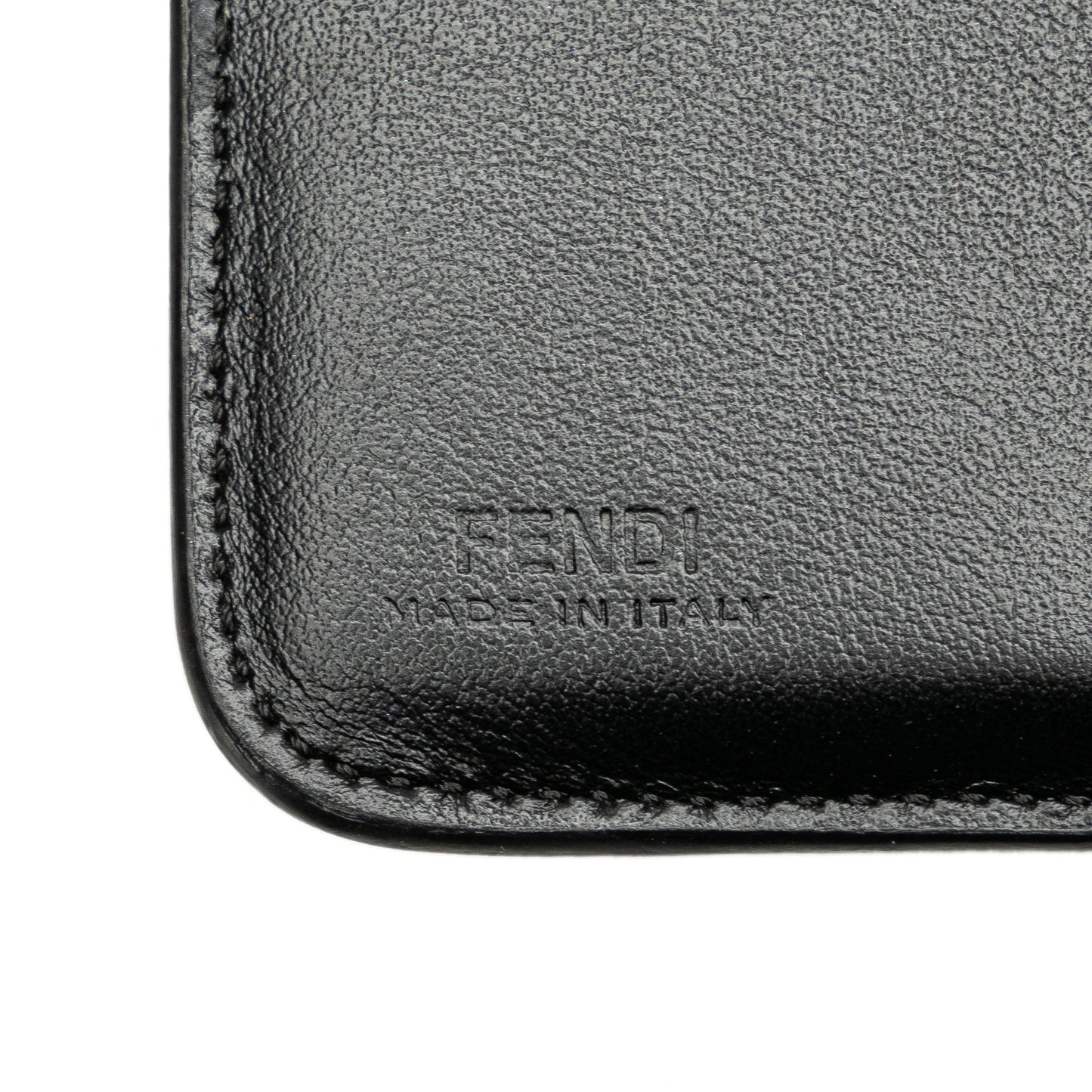 Black Fendi F Is Fendi Leather Zip Around Bifold Compact Wallet