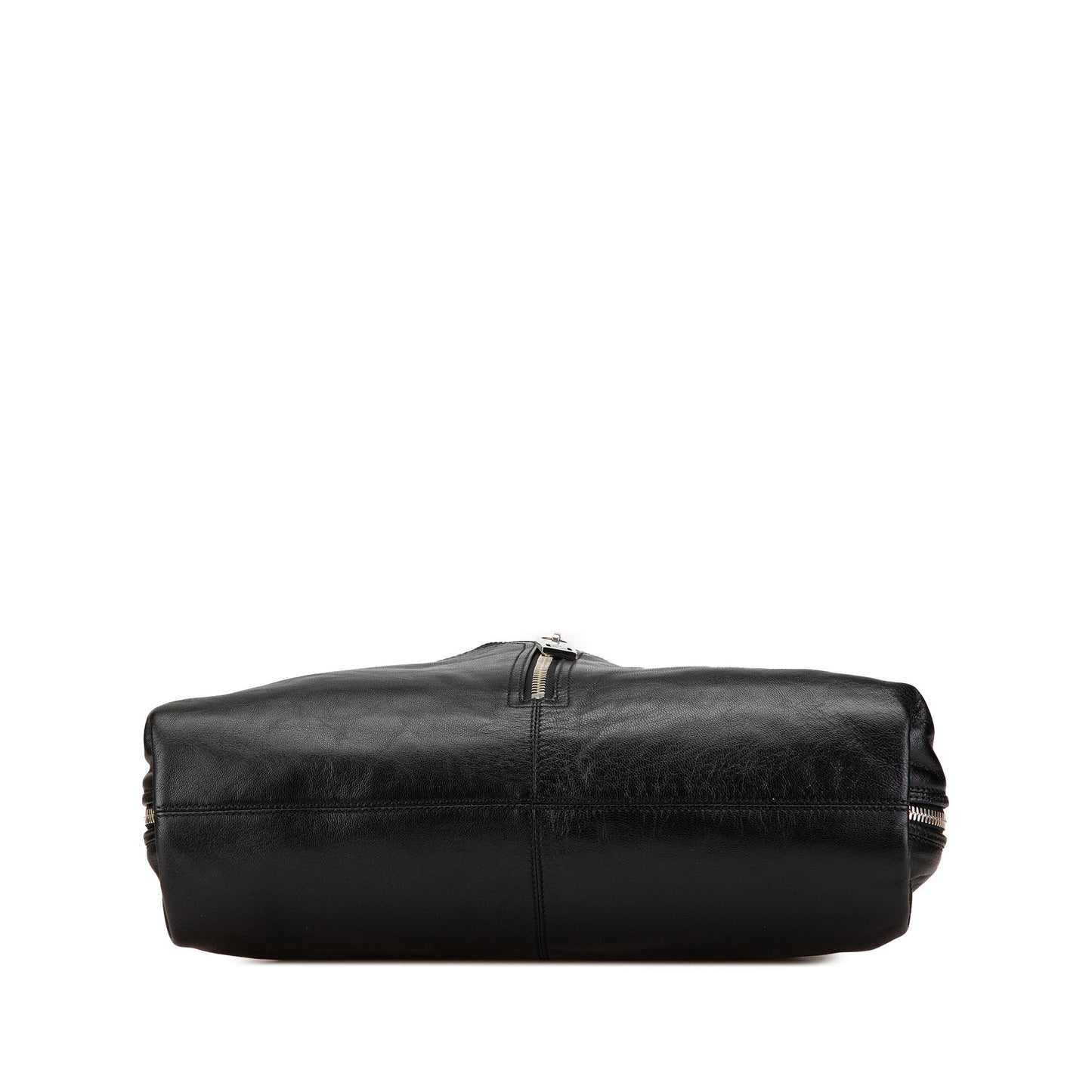 Black Fendi Leather Unzipped Shoulder Bag