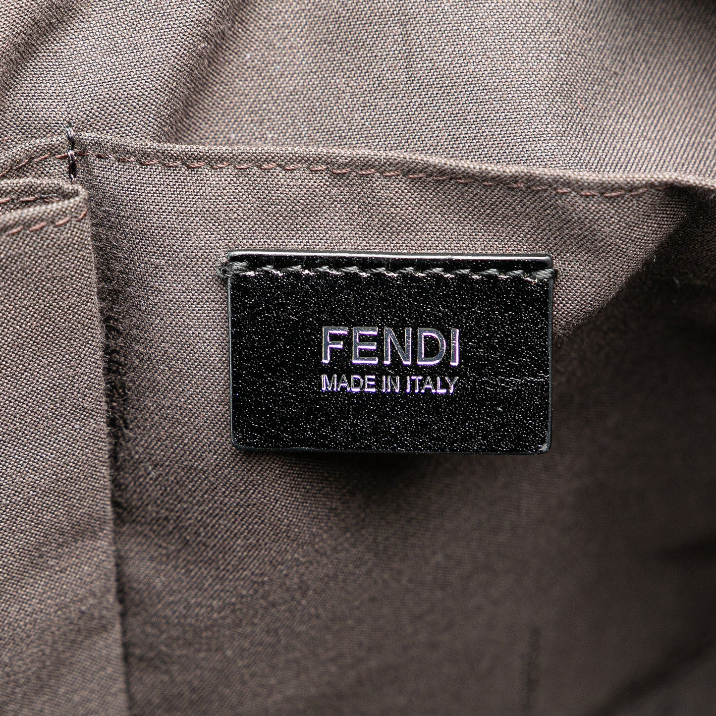 Black Fendi Leather Unzipped Shoulder Bag