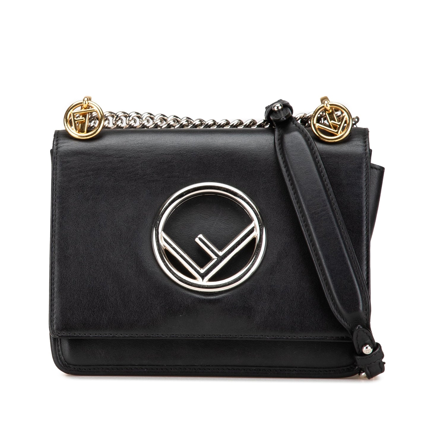 Black Fendi Small Leather Kan I F Crossbody