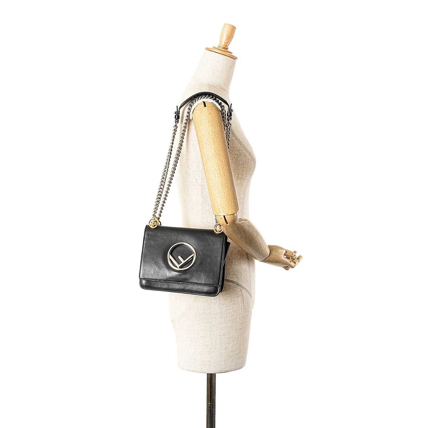 Black Fendi Small Leather Kan I F Crossbody