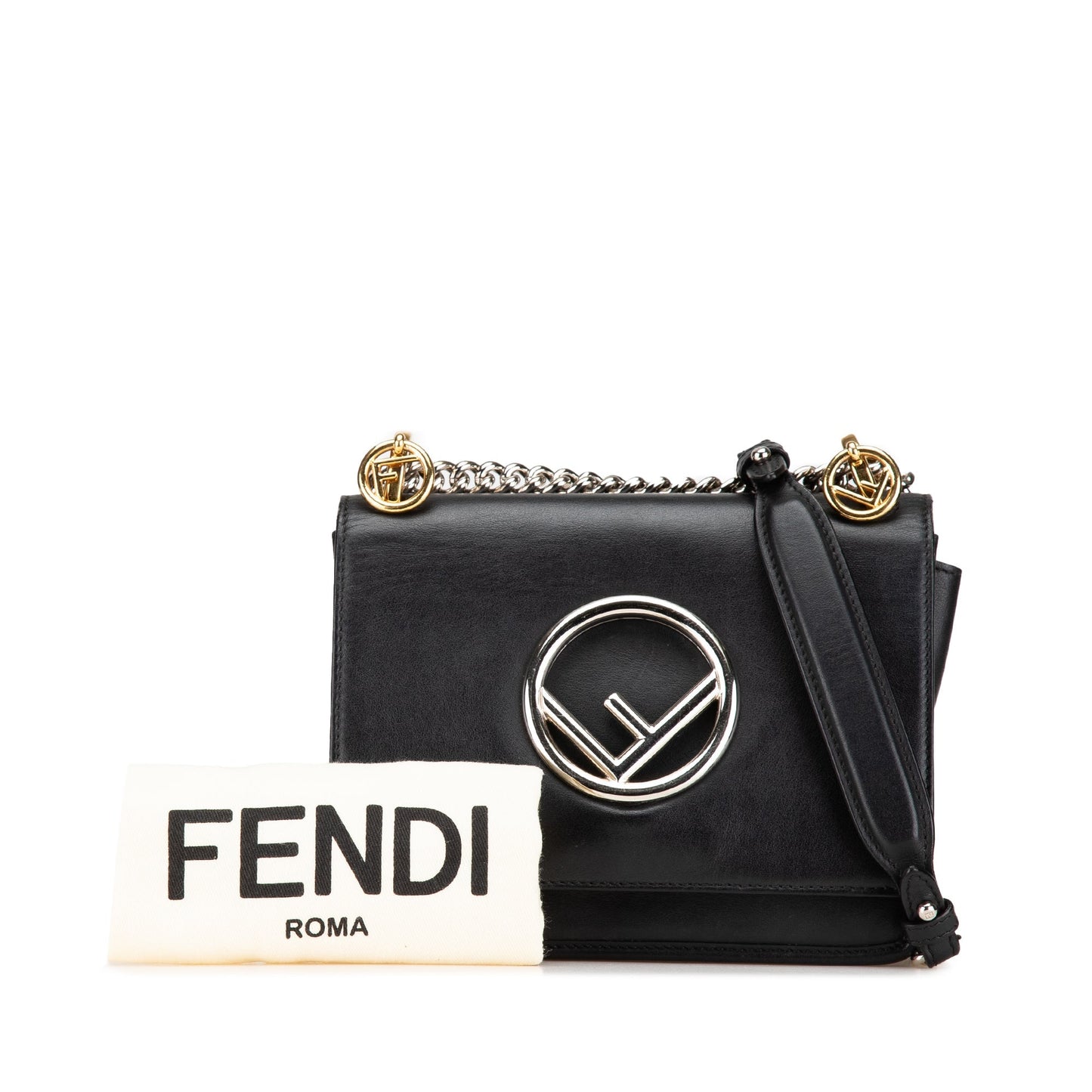 Black Fendi Small Leather Kan I F Crossbody