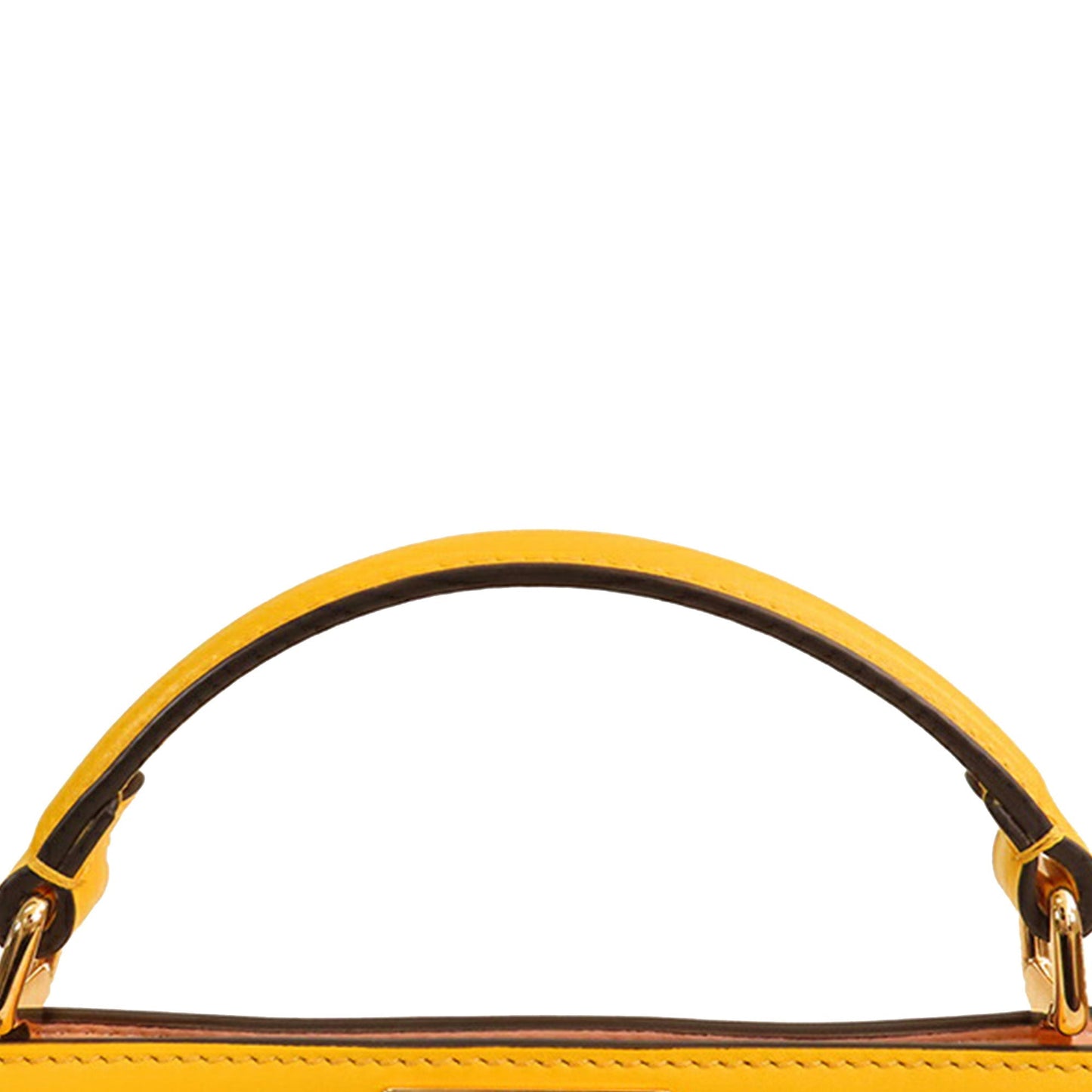 Yellow Fendi Small Leather Peekaboo ISeeU East West Bag Satchel