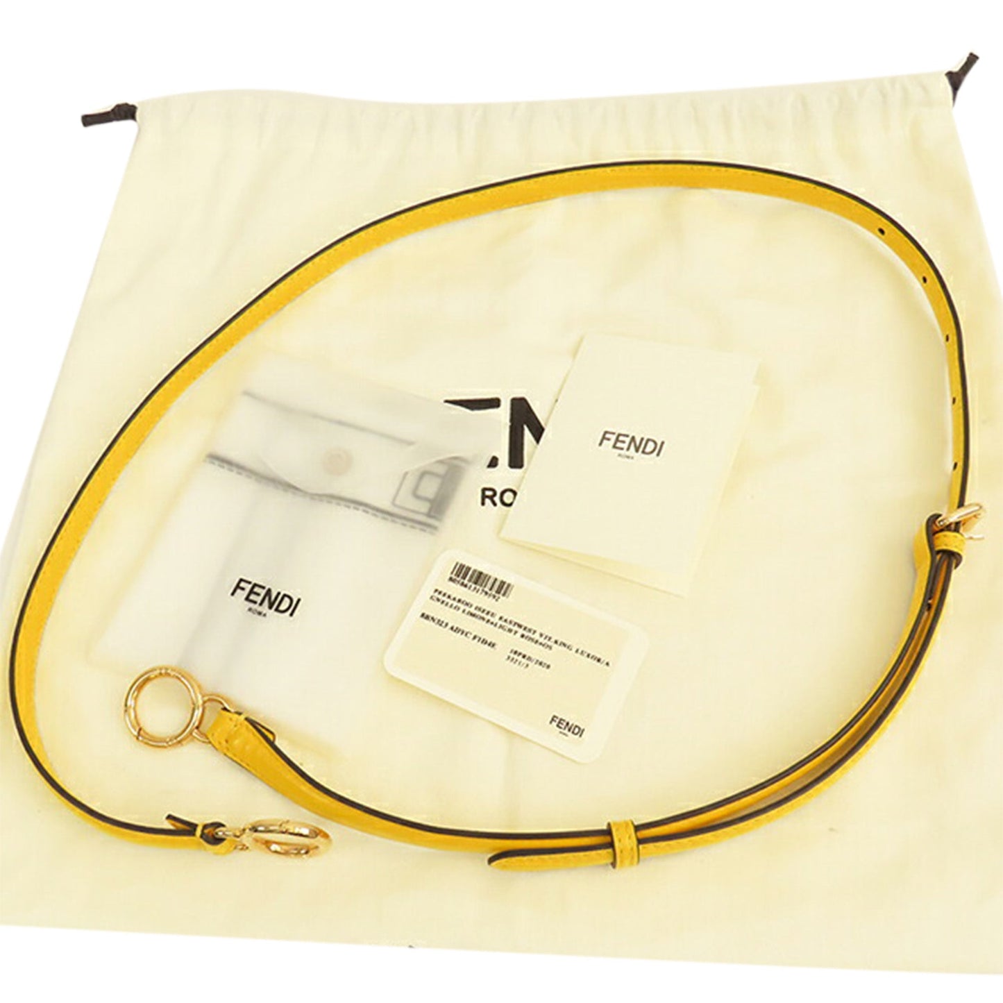 Yellow Fendi Small Leather Peekaboo ISeeU East West Bag Satchel