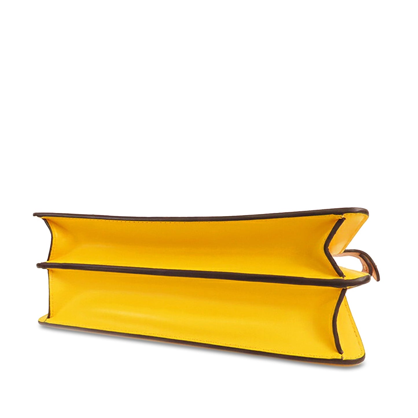 Yellow Fendi Small Leather Peekaboo ISeeU East West Bag Satchel