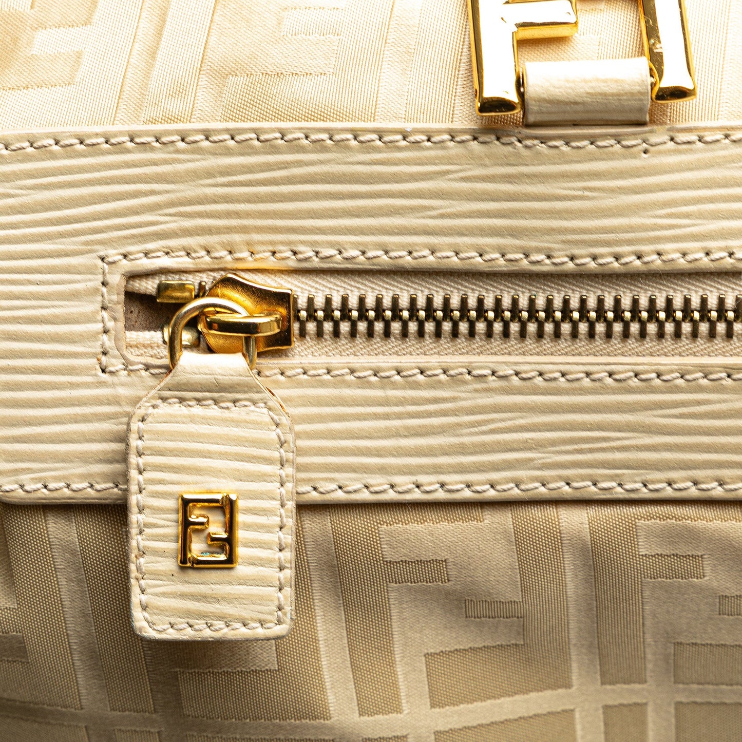 Beige Fendi Zucca Nylon Travel Bag