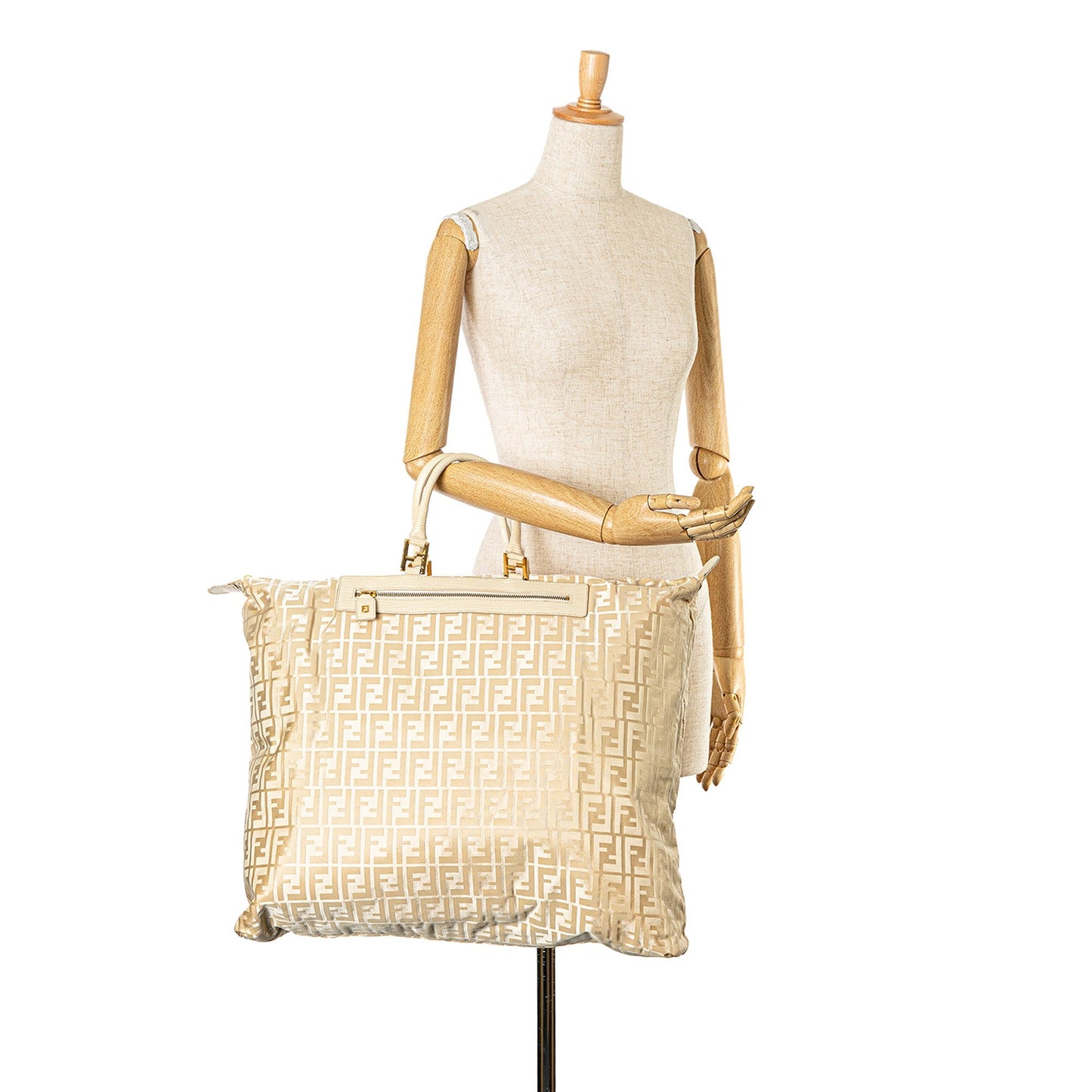 Beige Fendi Zucca Nylon Travel Bag
