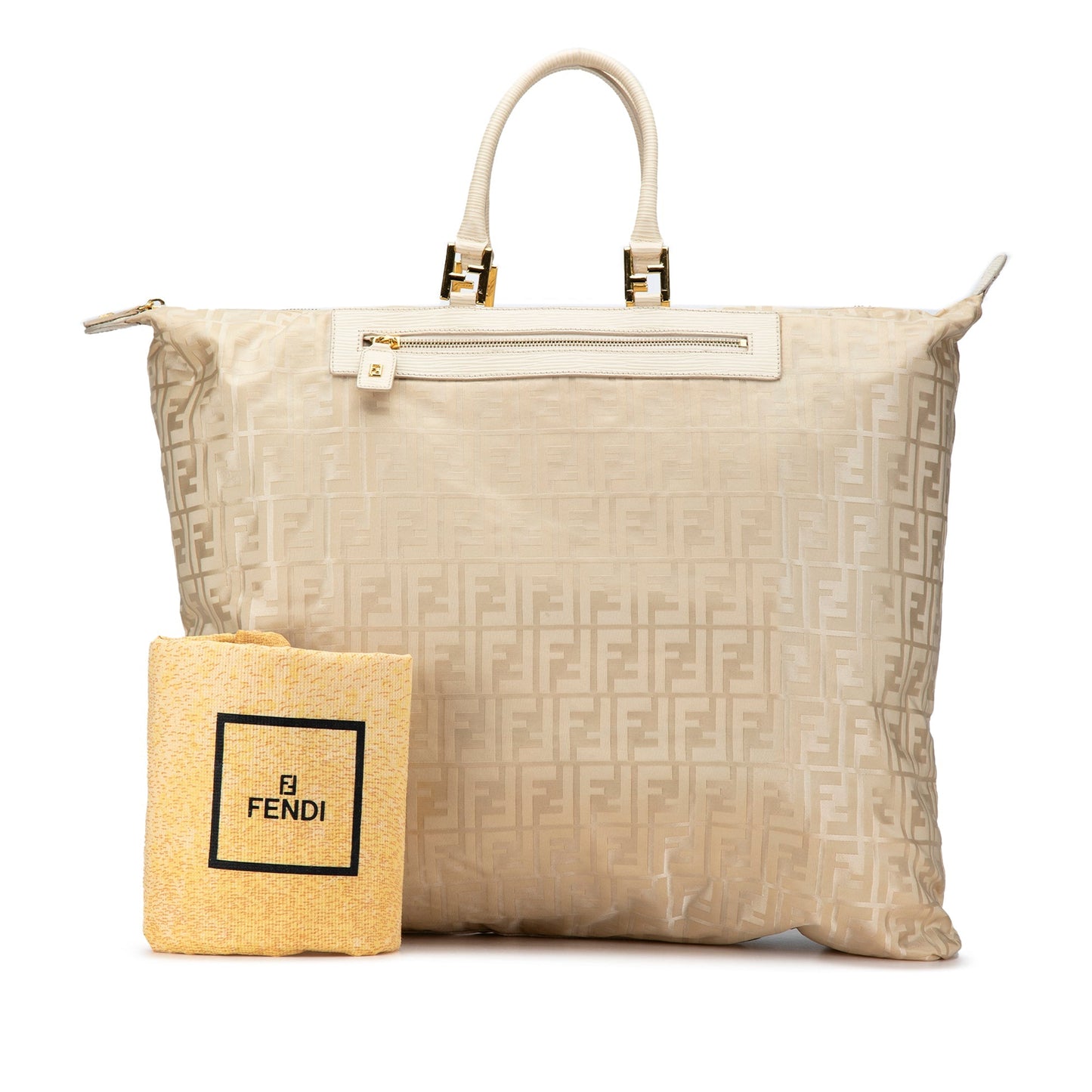 Beige Fendi Zucca Nylon Travel Bag