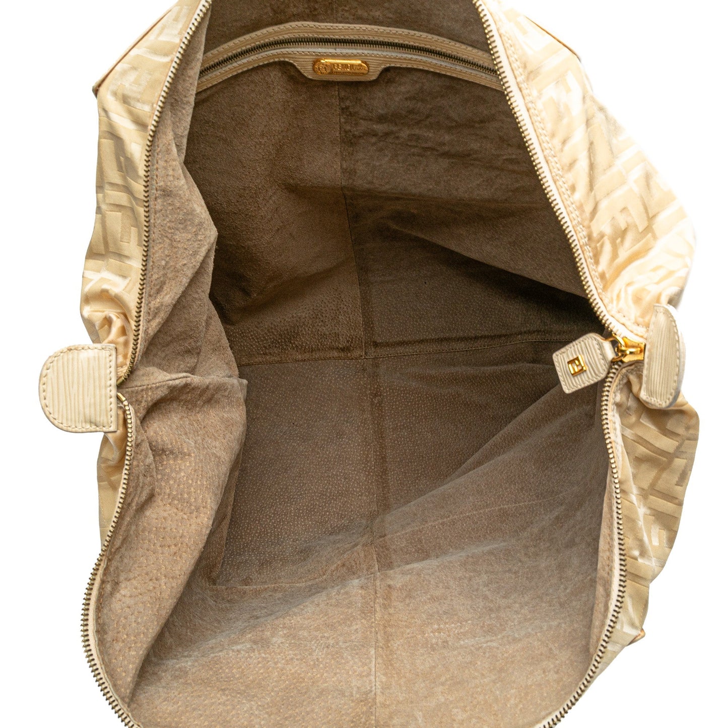 Beige Fendi Zucca Nylon Travel Bag