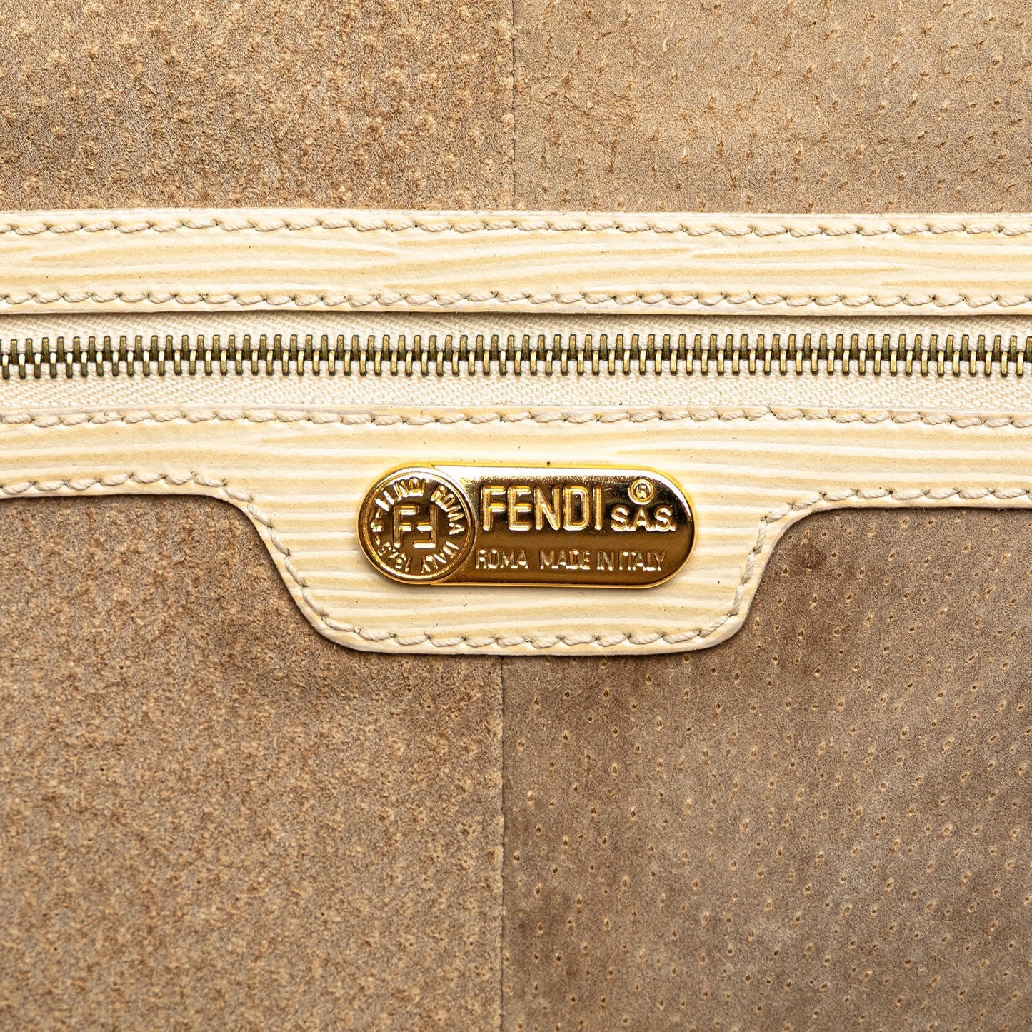 Beige Fendi Zucca Nylon Travel Bag