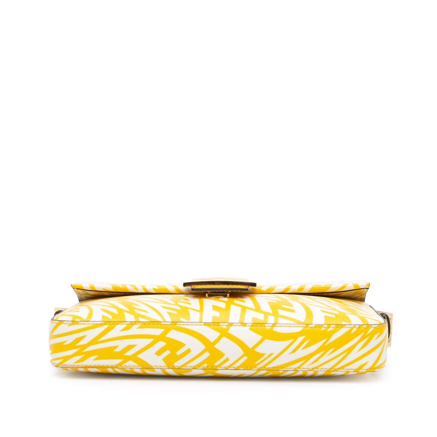 Yellow Fendi Sarah Coleman Zucca Coated Canvas 1997 Vertigo Baguette Shoulder Bag
