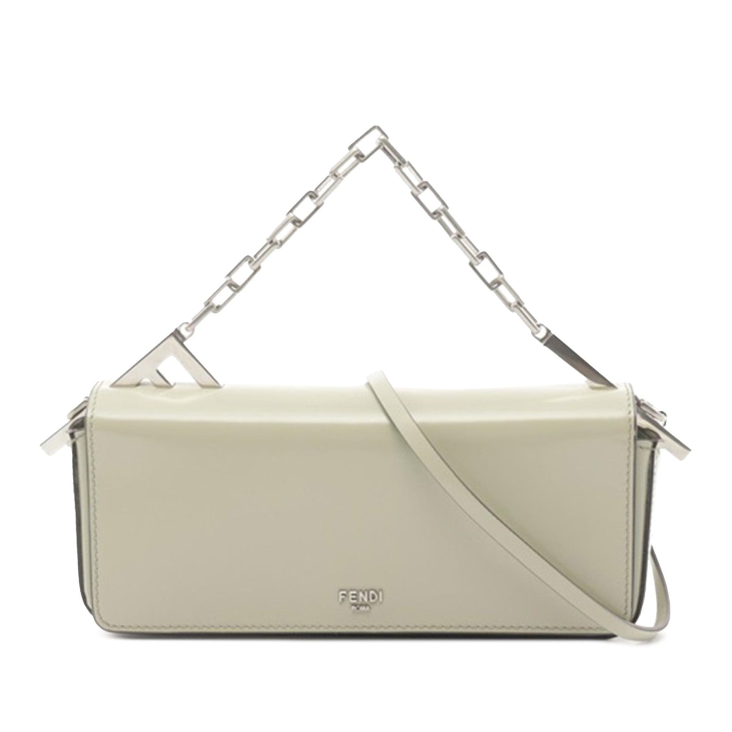 Beige Fendi Patent First Sight Chain Satchel