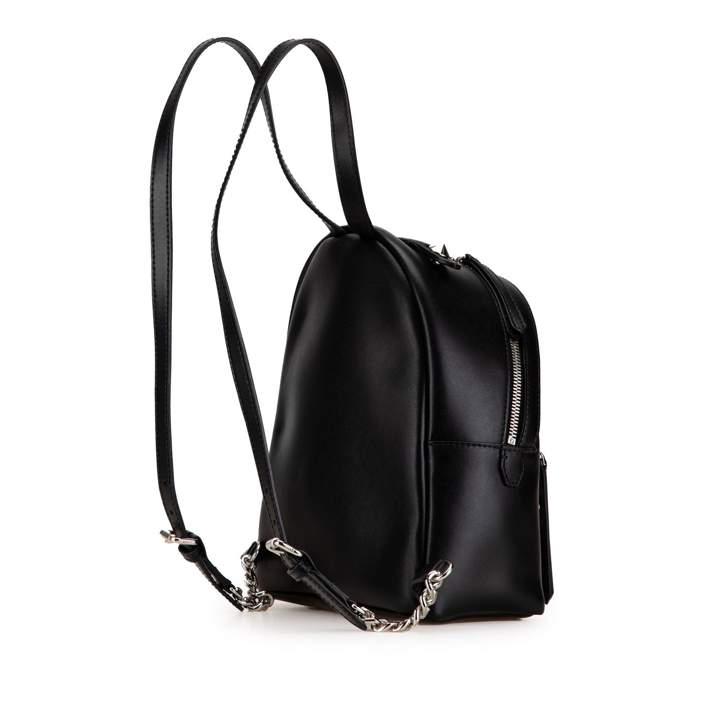 Black Fendi Mini By The Way Leather Ribbon Pearl Backpack
