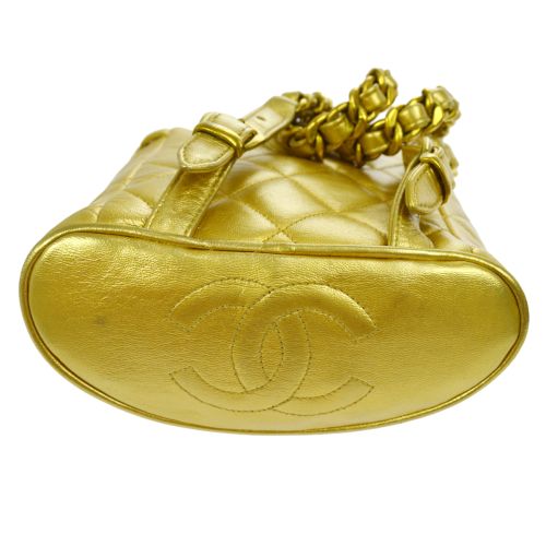CHANEL * 1991-1994 Duma Backpack Gold Lambskin