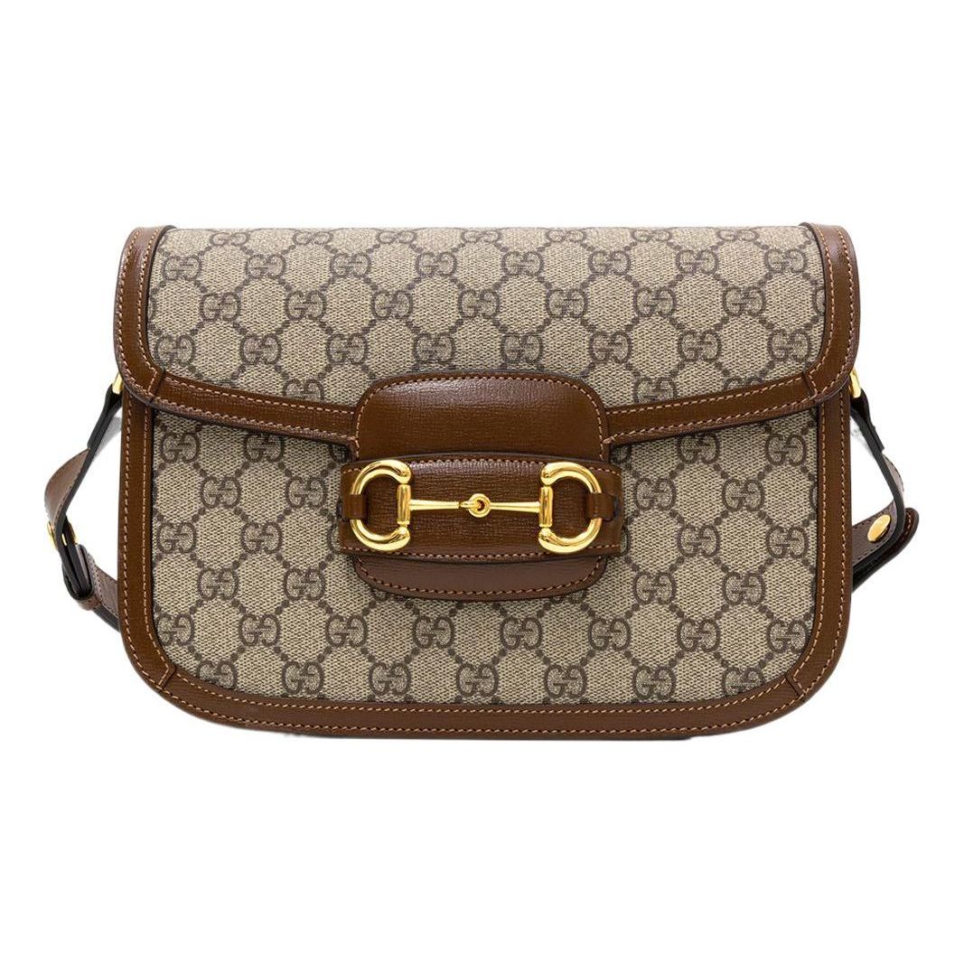 (WMNS) GUCCI 1955 Canvas Single-Shoulder Bag Unisex Small Ebony/Brown