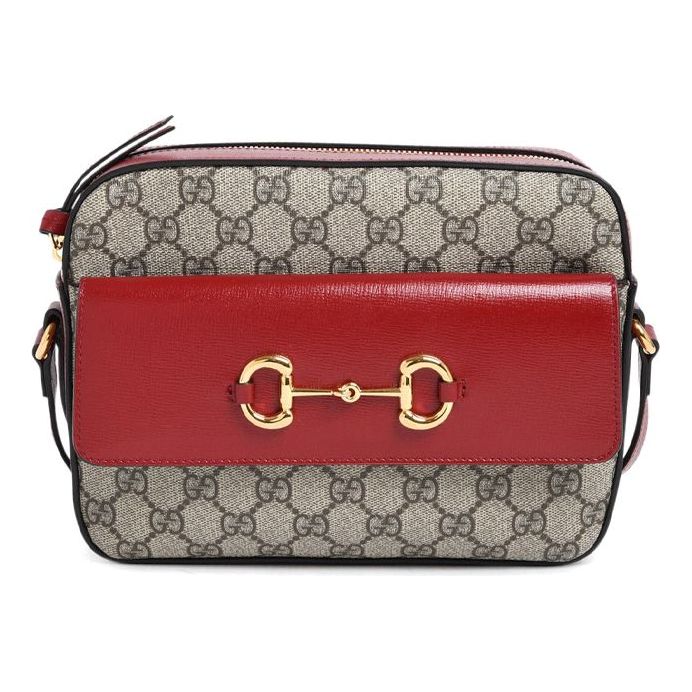 (WMNS) GUCCI Classic Buckle1955 Camera Bag Metallic Chains Vintage Gold Button Shoulder Bag Small Red