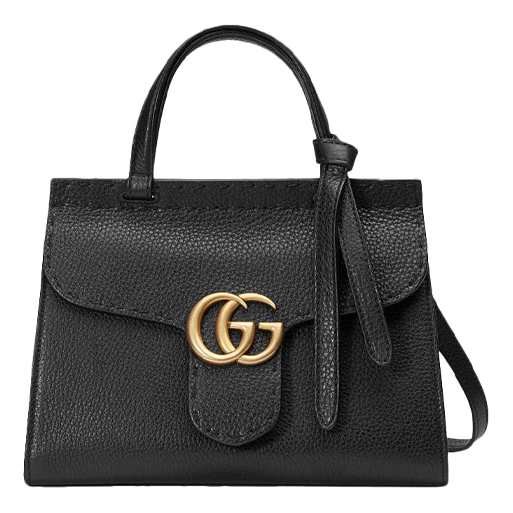 (WMNS) GUCCI Cowhide GG Marmont Logo Single-Shoulder Bag Black